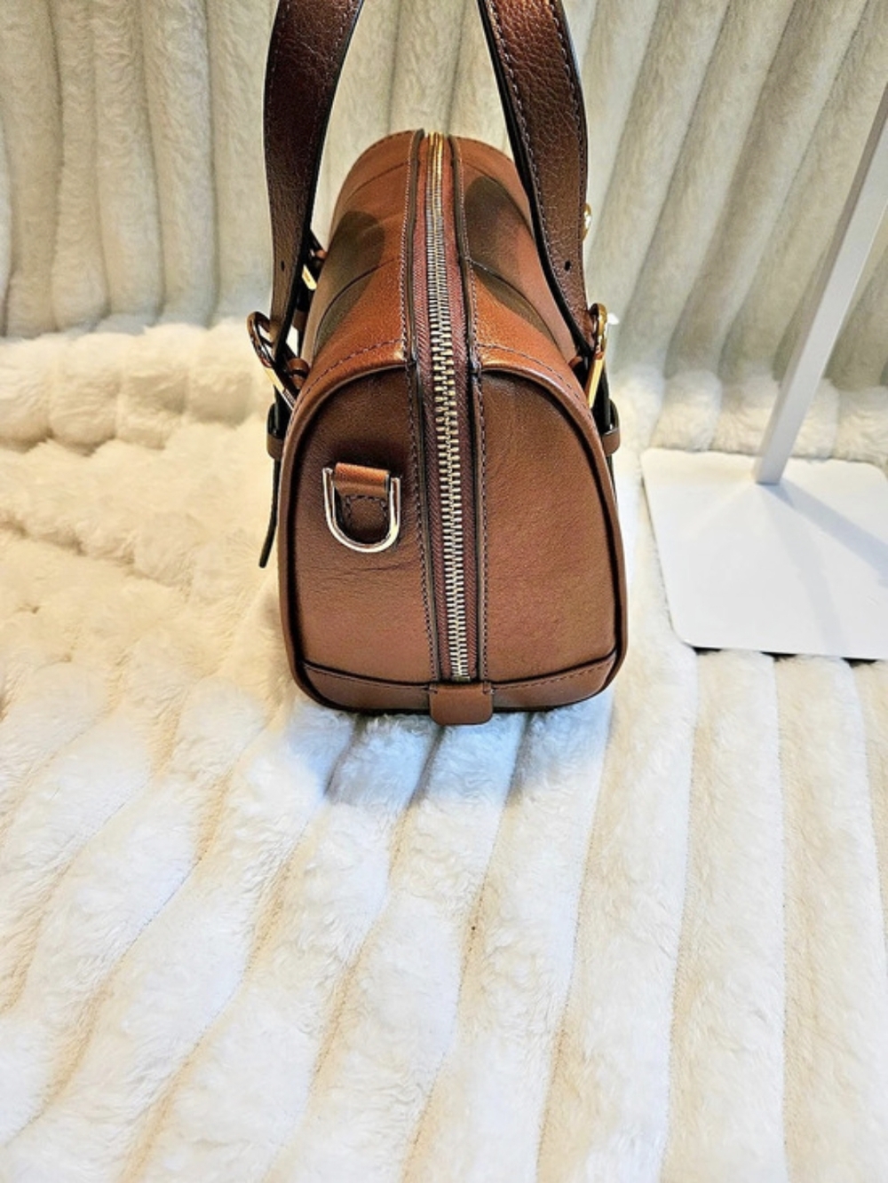 New!Fossil✨️Carlie Mini Satchel Brown - Picture 7 of 13